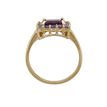 Load image into Gallery viewer, 9ct Gold &amp; Purple Stone Set Cluster Ring
