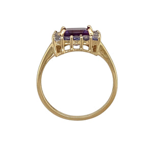 9ct Gold & Purple Stone Set Cluster Ring