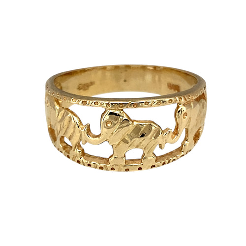 9ct Gold Elephant Band Ring