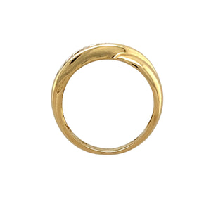 18ct Gold & Diamond Set Crossover Band Ring