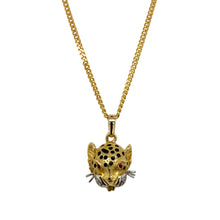 Load image into Gallery viewer, 18ct Gold Diamond &amp; Ruby Set Leopard Head 18&quot; Necklace
