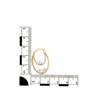 Load image into Gallery viewer, 9ct Gold &amp; Cubic Zirconia Set Double Hoop Creole Earrings
