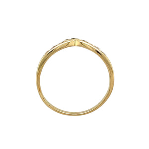 18ct Gold & Diamond Set Wishbone Ring