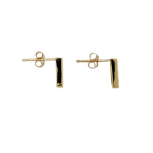 Load image into Gallery viewer, 9ct Gold &amp; Cubic Zirconia Set Bar Stud Earrings
