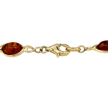 Load image into Gallery viewer, Preowned 9ct Yellow Gold &amp; Amber Set 6.75&quot; Bracelet with the weight 6.10 grams. The amber stones are each 8mm by 6mm
