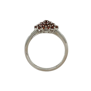 9ct White Gold & Cognac Coloured Diamond Set Cluster Ring