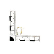 Load image into Gallery viewer, 9ct Gold &amp; Diamond Set Three Split Band Hoop Creole Earrings
