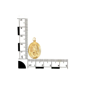 9ct Gold Oval St Christopher Pendant