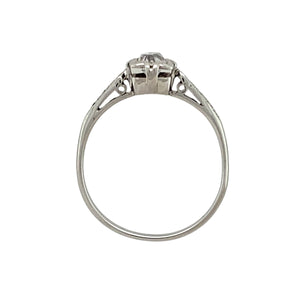 18ct White Gold & Old Cut Diamond Set Vintage Solitaire Ring