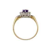 Load image into Gallery viewer, 9ct Gold Diamond &amp; Amethyst Set Cluster Ring
