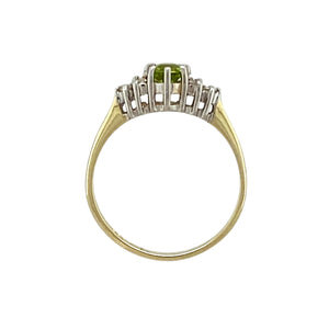 9ct Gold Diamond & Peridot Set Ring