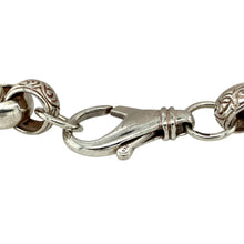 Load image into Gallery viewer, Add a bold and stylish piece to your jewellery collection with this pre-owned 925 silver 9.25&quot; patterned belcher bracelet, featuring:

Design: A patterned belcher bracelet, offering a classic and substantial look with intricate detailing.
Material: 925 sterling silver, providing a durable and polished finish.
Length: Measures 9.25 inches, ensuring a comfortable and secure fit.
Weight: A substantial 44.70 grams, giving it a solid and premium feel.
Link Width: 12mm, creating a bold and eye-catching presence.

