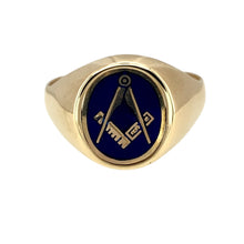 Load image into Gallery viewer, 9ct Gold Masonic Swivel Oval Signet Ring
