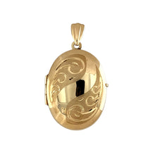 Load image into Gallery viewer, 9ct Gold Patterned Oval Locket
