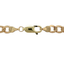 Load image into Gallery viewer, Add a bold and stylish statement piece to your jewellery collection with this pre-owned 9ct yellow gold 22&quot; Franco chain, featuring:

Design: A classic Franco chain, known for its tightly woven V-shaped links, offering a sleek and durable look.
Material: 9-carat yellow gold, providing a rich and timeless appeal.
Length: Measures 22 inches, making it a perfect mid-to-long-length chain for a striking presence.
Weight: A substantial 19.10 grams, ensuring a solid and premium feel.

