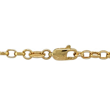 Load image into Gallery viewer, Add a classic and versatile piece to your jewellery collection with this pre-owned 9ct yellow gold 22&quot; belcher chain, featuring:

Design: A timeless belcher chain, known for its strong, evenly sized links that offer a refined and elegant look.
Material: 9-carat yellow gold, providing a warm and durable finish.
Length: Measures 22 inches, making it a stylish and versatile mid-to-long-length chain.
Weight: A lightweight yet durable 4 grams, ensuring comfortable wear.
Link Width: 3mm, offering a subtle yet sty
