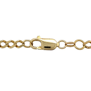 Add a timeless and versatile piece to your jewellery collection with this pre-owned 9ct yellow gold 23" curb chain, featuring:

Design: A classic curb chain, featuring flat, interlocking links for a sleek and sophisticated look.
Material: 9-carat yellow gold, providing a warm and durable finish.
Length: Measures 23 inches, offering a stylish mid-to-long-length fit.
Weight: A solid 10.90 grams, ensuring a substantial and high-quality feel.
Link Width: 4mm, creating a noticeable yet refined presence.
A perfec