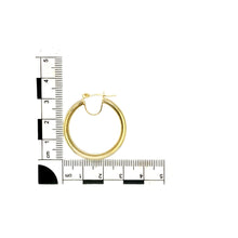 Load image into Gallery viewer, 9ct Gold &amp; Cubic Zirconia Set Hoop Creole Earrings
