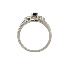 Load image into Gallery viewer, 9ct White Gold Diamond &amp; Sapphire Set Twist Split Band Ring
