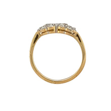 Load image into Gallery viewer, 18ct Gold &amp; Diamond Set Double Flower Set Edwardian Style Ring
