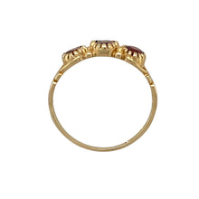 Load image into Gallery viewer, 9ct Gold &amp; Garnet Set Trilogy Ring
