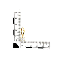 Load image into Gallery viewer, 14ct Gold &amp; Cubic Zirconia Set Square Drop Earrings
