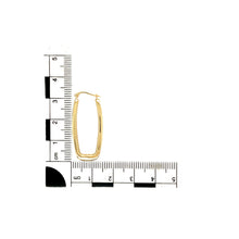 Load image into Gallery viewer, 9ct Gold Long Rectangle Plain Creole Earrings
