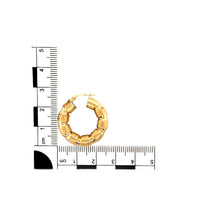 Load image into Gallery viewer, 9ct Gold Patterned Hoop Bubble Creole Earrings
