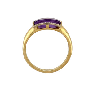 18ct Gold Diamond & Amethyst Set Ring