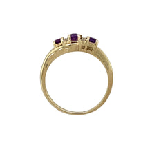 Load image into Gallery viewer, 9ct Gold Diamond &amp; Amethyst Set Twist Ring
