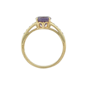 9ct Gold Diamond & Iolite Set Ring