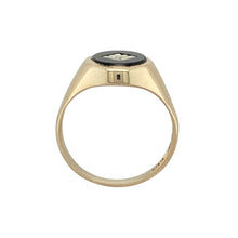 Load image into Gallery viewer, 9ct Gold Diamond &amp; Onyx Set Oval Signet Ring
