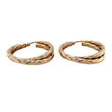 Load image into Gallery viewer, Preowned 9ct Yellow Gold Double Twist Hoop Creole Earrings with the weight 4.50 grams
