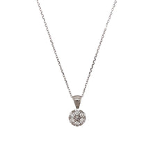 Load image into Gallery viewer, 18ct White Gold &amp; Diamond Set Flower Cluster 16&quot; Necklace
