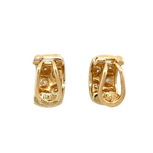 Load image into Gallery viewer, Preowned 9ct Yellow Gold &amp; Cubic Zirconia Set Huggie Clip On Earrings with the weight 4.20 grams
