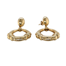 Load image into Gallery viewer, Preowned 9ct Yellow Gold Patterned Drop Earrings with the weight 4.60 grams
