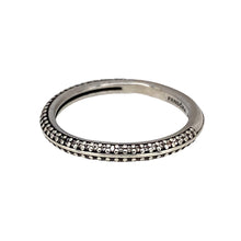 Load image into Gallery viewer, Preowned 925 Silver &amp; Cubic Zirconia Set Pandora Band Ring in size L with the weight 1.50 grams. The band is approximately 2mm wide
