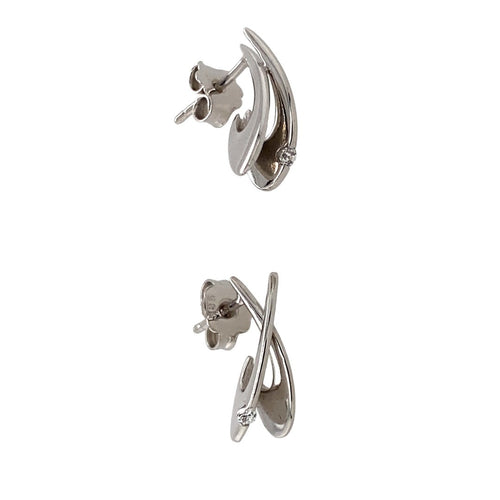 14ct White Gold & Cubic Zirconia Set Stud Earrings