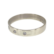 Load image into Gallery viewer, Preowned 9ct White Gold &amp; Diamond Set Band Ring in size Y with the weight 2.60 grams. The band is 4mm wide
