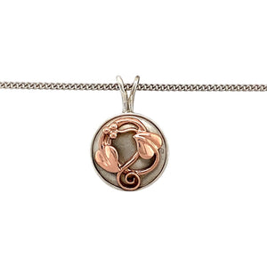 Preowned 925 Silver with 9ct Rose Gold Tree of Life Pendant on an 18" Clogau curb chain with the weight 5.40 grams. The pendant is 2.3cm long including the bail