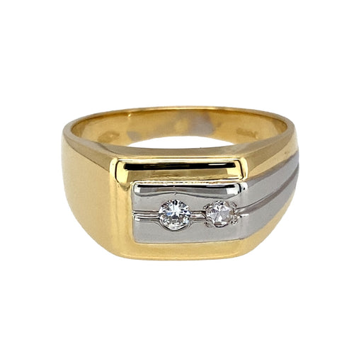 18ct Gold & Diamond Set Signet Ring