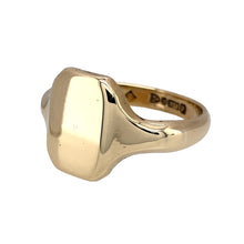 Load image into Gallery viewer, Preowned 9ct Yellow Gold Rectangle Signet Ring in size u to V with the weight 6 grams. The front of the ring is 14mm high
