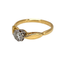 Load image into Gallery viewer, Preowned 18ct Yellow and White Gold &amp; Diamond Set Solitaire Ring in size K with the weight 2.40 grams. The diamond is approximately 17pt
