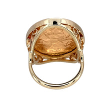 Load image into Gallery viewer, 9ct Gold &amp; 22ct Gold Full Sovereign Mount Ring
