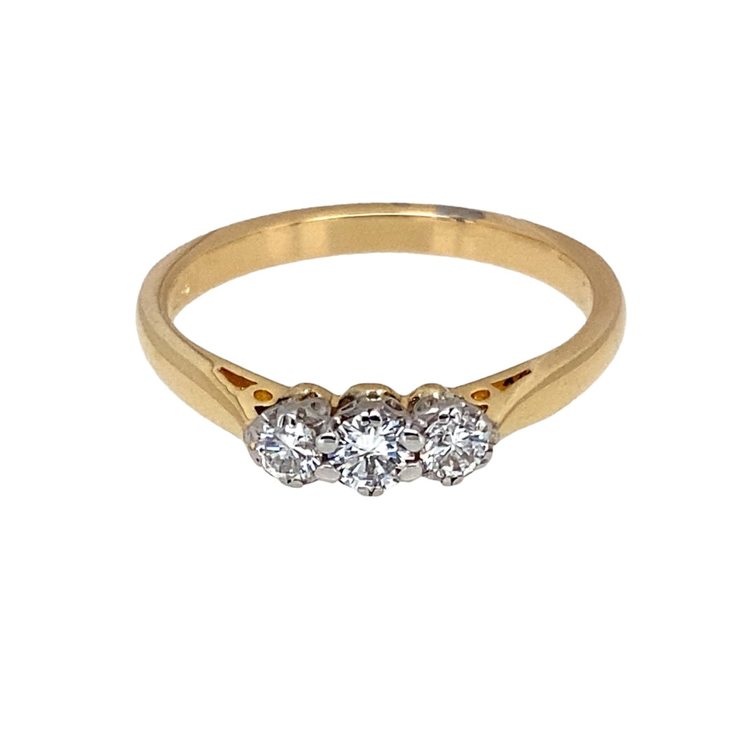 18ct Gold & Diamond Set Trilogy Ring