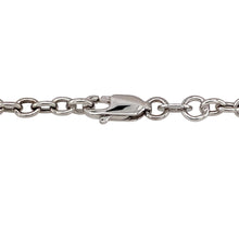 Load image into Gallery viewer, Preowned 9ct White Gold &amp; Cubic Zirconia Set Heart Padlock 7.5&quot; Bracelet with the weight 4.20 grams. The heart padlock is approximately 13mm by 12mm and the link width is 3mm
