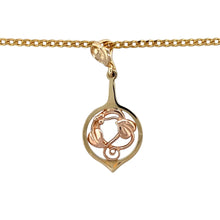 Load image into Gallery viewer, Preowned 9ct Yellow and Rose Gold Clogau Tree of Life Pendant on an 18&quot; curb chain with the weight 7.90 grams. The pendant is 3.7cm long including the bail and the chain is not Clogau
