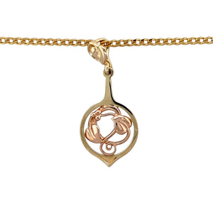 Preowned 9ct Yellow and Rose Gold Clogau Tree of Life Pendant on an 18" curb chain with the weight 7.90 grams. The pendant is 3.7cm long including the bail and the chain is not Clogau