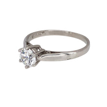 Load image into Gallery viewer, Preowned 9ct White Gold &amp; Cubic Zirconia Set Solitaire Ring in size L with the weight 1.80 grams. The stone is brilliant cut and is 5mm diameter
