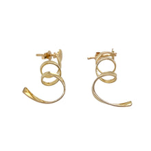 Load image into Gallery viewer, Preowned 9ct Yellow Gold Swirl Drop Earrings with the weight 2.40 grams
